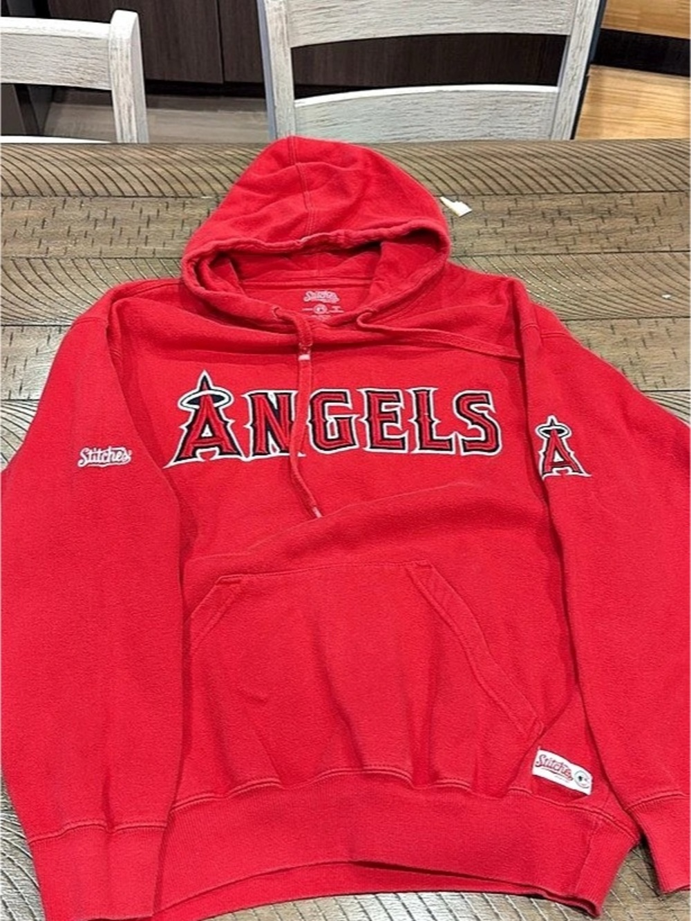Stitches Los Angeles Angels MLB Pullover Hoodie Red